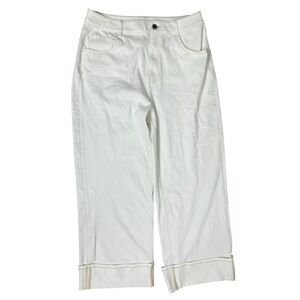 HALARA Flex High Waisted Pockets Rolled Hem Wide Leg Jeans